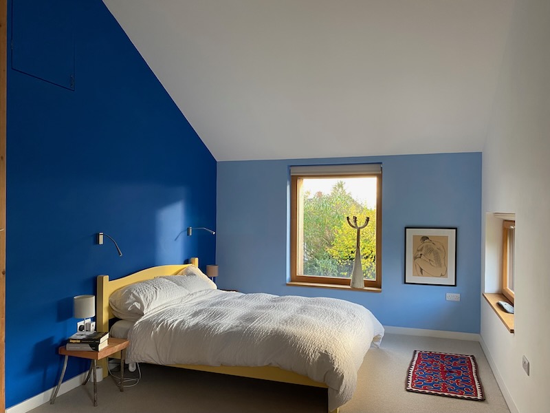 passivhaus bedroom cathedral ceiling